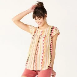 Women's Sonoma Goods For Life® Print Flutter-Sleeve Swing Top Red Floral -Sonoma Goods For Life Shop unnamed file 10057