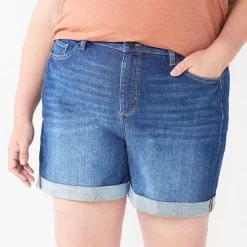 Plus Size Sonoma Goods For Life® Highrise Curvy Denim Shorts Donna
