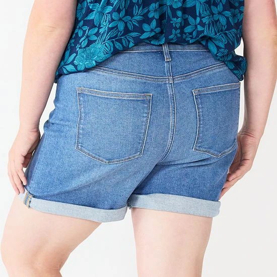 Plus Size Sonoma Goods For Life® Highrise Curvy Denim Shorts Donna 4 Plus Size Sonoma Goods For Life® Highrise Curvy Denim Shorts Donna - Image 2