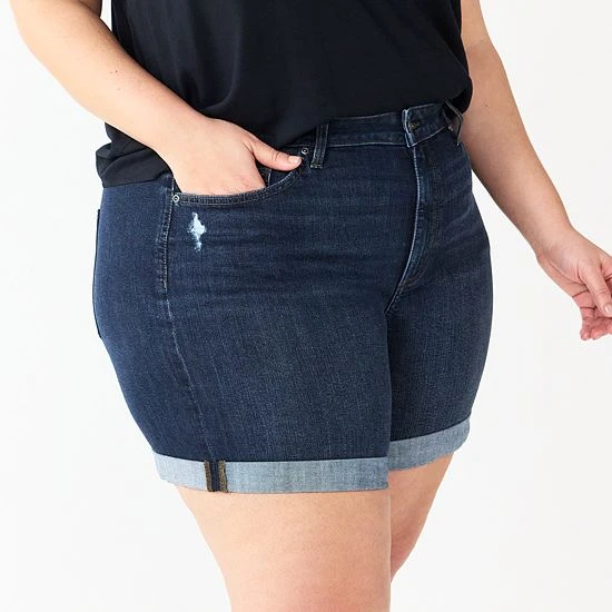 Plus Size Sonoma Goods For Life® Highrise Curvy Denim Shorts Donna 5 Plus Size Sonoma Goods For Life® Highrise Curvy Denim Shorts Donna - Image 3