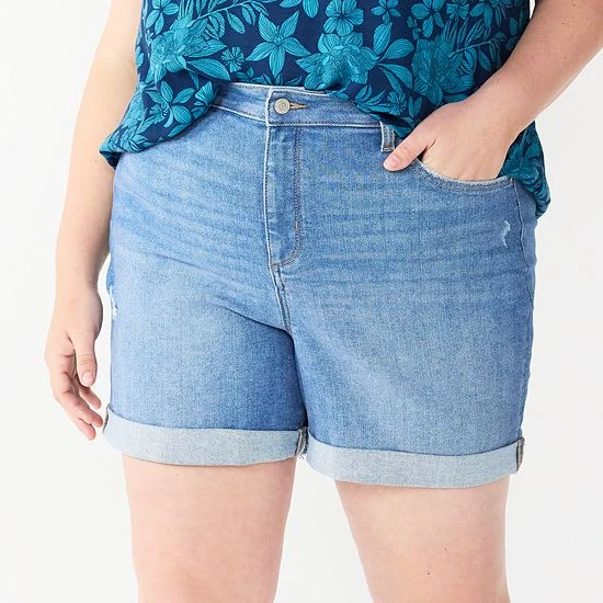 Plus Size Sonoma Goods For Life® Highrise Curvy Denim Shorts Donna 8 Plus Size Sonoma Goods For Life® Highrise Curvy Denim Shorts Donna - Image 6