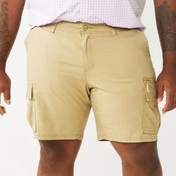 Big & Tall Sonoma Goods For Life® Flexwear Ripstop Cargo Shorts Kagan Khaki