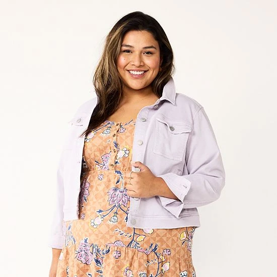 Plus Size Sonoma Goods For Life® Premium Over-Dyed Jacket April Lavender 3 Plus Size Sonoma Goods For Life® Premium Over-Dyed Jacket April Lavender