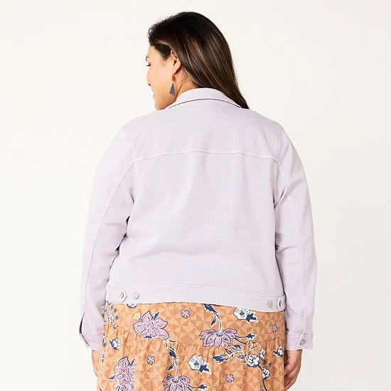 Plus Size Sonoma Goods For Life® Premium Over-Dyed Jacket April Lavender 4 Plus Size Sonoma Goods For Life® Premium Over-Dyed Jacket April Lavender - Image 2