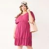 Plus Size Sonoma Goods For Life® Ruffle-Sleeve Flounce-Hem Dress Mauve -Sonoma Goods For Life Shop unnamed file 10245