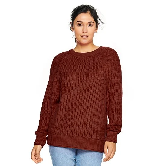 Women's Sonoma Goods For Life® All Over Stitch Crewneck Sweater Mauve 3 Women's Sonoma Goods For Life® All Over Stitch Crewneck Sweater Mauve