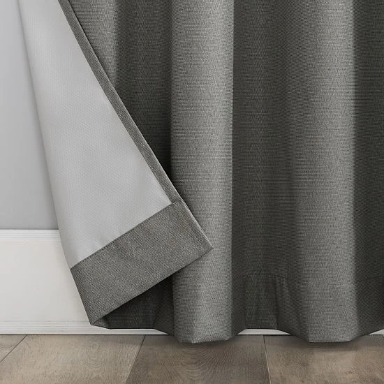 Sonoma Goods For Life® Recycled Polyester Strie Texture 100% Blackout Grommet Window Curtain Aqua 5 Sonoma Goods For Life® Recycled Polyester Strie Texture 100% Blackout Grommet Window Curtain Aqua - Image 3