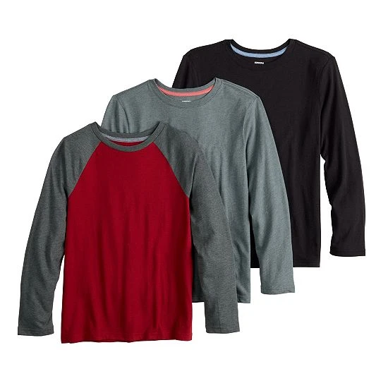 Kids 8-20 Sonoma Goods For Life 3-Pack Long Sleeve Tees Blue Gray Gold Navy 4 Kids 8-20 Sonoma Goods For Life 3-Pack Long Sleeve Tees Blue Gray Gold Navy - Image 2