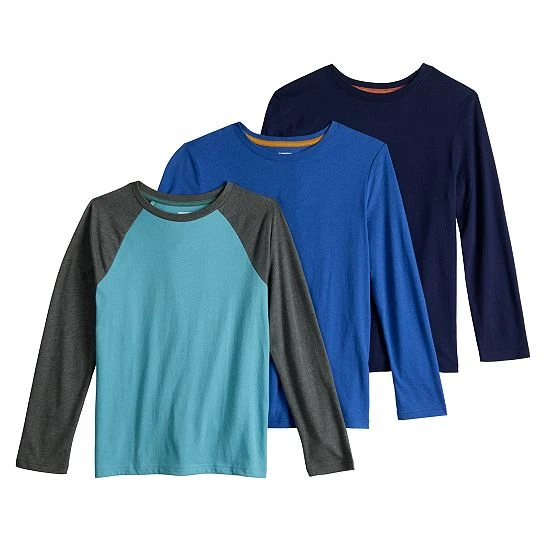 Kids 8-20 Sonoma Goods For Life 3-Pack Long Sleeve Tees Blue Gray Gold Navy 7 Kids 8-20 Sonoma Goods For Life 3-Pack Long Sleeve Tees Blue Gray Gold Navy - Image 5