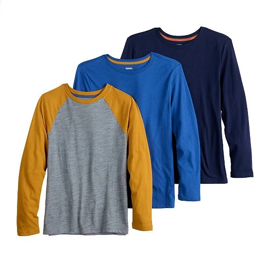 Kids 8-20 Sonoma Goods For Life 3-Pack Long Sleeve Tees Blue Gray Gold Navy 8 Kids 8-20 Sonoma Goods For Life 3-Pack Long Sleeve Tees Blue Gray Gold Navy - Image 6