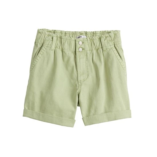 Women's Sonoma Goods For Life® Paperbag Waist Denim Shorts Muted Mauve 5 Women's Sonoma Goods For Life® Paperbag Waist Denim Shorts Muted Mauve - Image 3