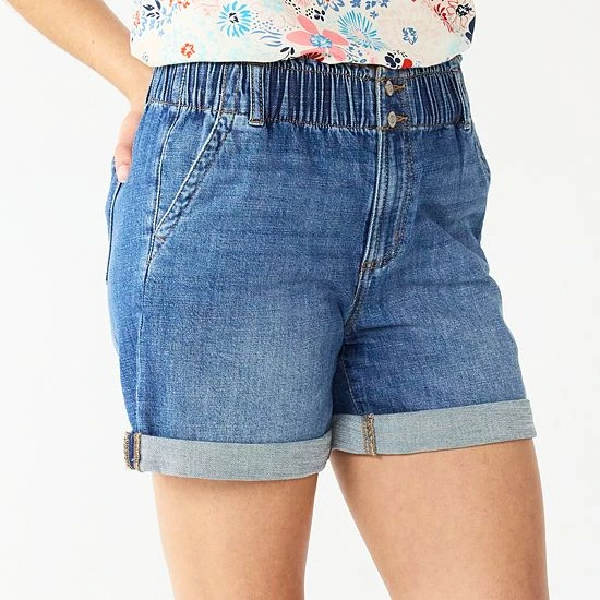 Women's Sonoma Goods For Life® Paperbag Waist Denim Shorts Muted Mauve 8 Women's Sonoma Goods For Life® Paperbag Waist Denim Shorts Muted Mauve - Image 6