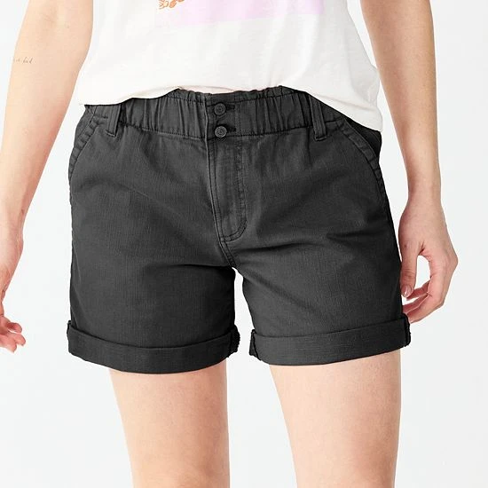 Women's Sonoma Goods For Life® Paperbag Waist Denim Shorts Muted Mauve 9 Women's Sonoma Goods For Life® Paperbag Waist Denim Shorts Muted Mauve - Image 7