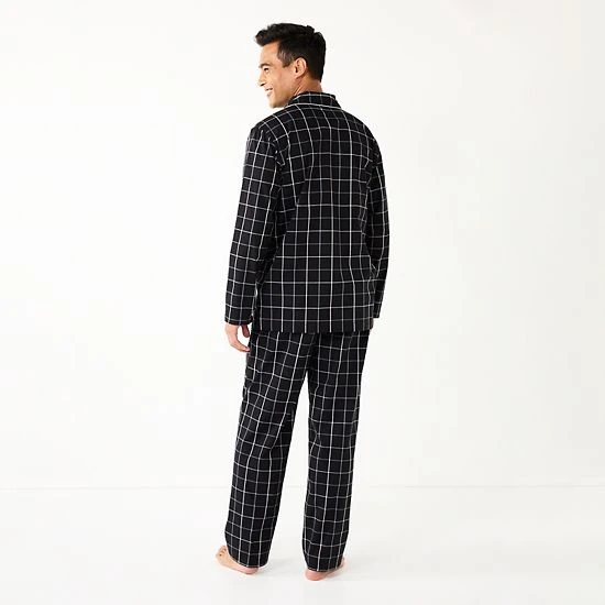 Men's Sonoma Goods For Life® Brushed Poplin Pajama Set White Fashion Plaid 4 Men's Sonoma Goods For Life® Brushed Poplin Pajama Set White Fashion Plaid - Image 2