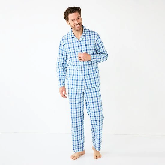 Men's Sonoma Goods For Life® Brushed Poplin Pajama Set White Fashion Plaid 6 Men's Sonoma Goods For Life® Brushed Poplin Pajama Set White Fashion Plaid - Image 4