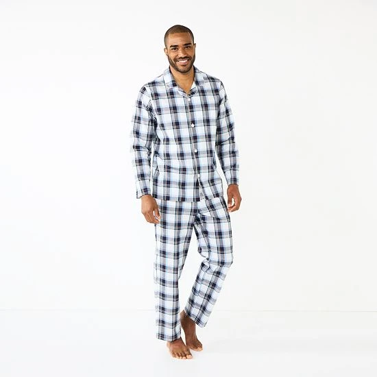 Men's Sonoma Goods For Life® Brushed Poplin Pajama Set White Fashion Plaid 8 Men's Sonoma Goods For Life® Brushed Poplin Pajama Set White Fashion Plaid - Image 6