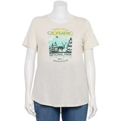 Plus Size Sonoma Goods For Life® National Parks Graphic Tee Olympic Cream Gray