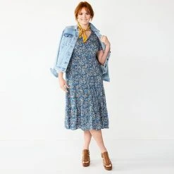 Petite Sonoma Goods For Life® Button Front Tiered Midi Dress Pink Floral -Sonoma Goods For Life Shop unnamed file 10682