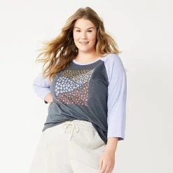 Plus Size Sonoma Goods For Life® Three Quarter Sleeve Baseball Graphic Tee Red Love Always -Sonoma Goods For Life Shop unnamed file 10726