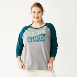 Plus Size Sonoma Goods For Life® Three Quarter Sleeve Baseball Graphic Tee Red Love Always -Sonoma Goods For Life Shop unnamed file 10729