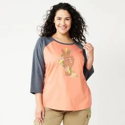 Plus Size Sonoma Goods For Life® Three Quarter Sleeve Baseball Graphic Tee Red Love Always -Sonoma Goods For Life Shop unnamed file 10731