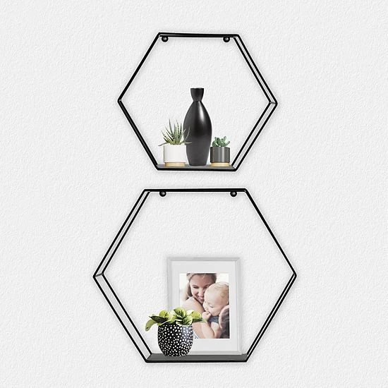 Sonoma Goods For Life® Honey Comb Wall Shelf 2-piece Set 4 Sonoma Goods For Life® Honey Comb Wall Shelf 2-piece Set - Image 2