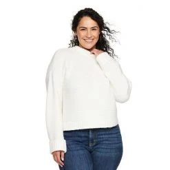 Plus Size Sonoma Goods For Life® X Lauren Lane Mockneck Sweater Blue