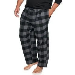 Big & Tall Sonoma Goods For Life® Flannel Pajama Pants Olive Plaid