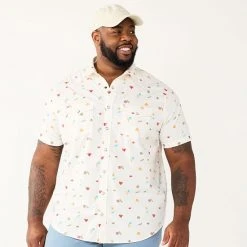 Sonoma Goods For Life Shop 37 Big & Tall Sonoma Goods For LifeĀ® Button-Down Shirt Western Cream