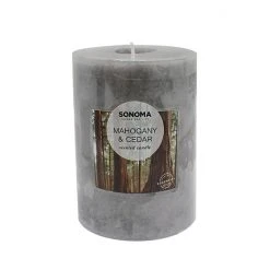 Sonoma Goods For Life® 3" X 4" Mahogany & Cedar Pillar Candle