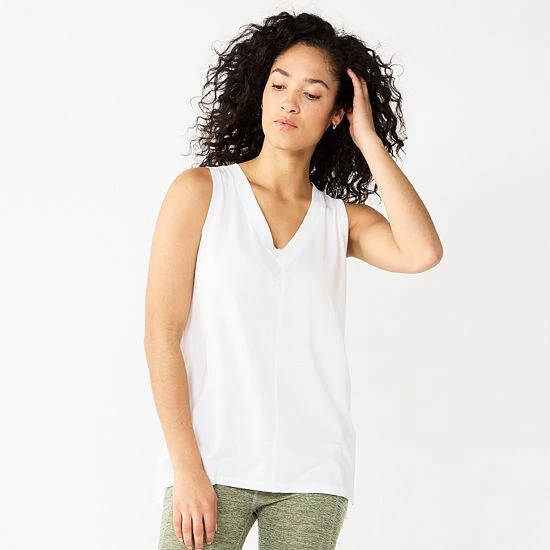 Women's Sonoma Goods For Life® Relaxed V-Neck Tank Olive 7 Women's Sonoma Goods For Life® Relaxed V-Neck Tank Olive - Image 5