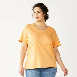 Petite Plus Size Sonoma Goods For Life® Everyday V-Neck Tee Coral Heart
