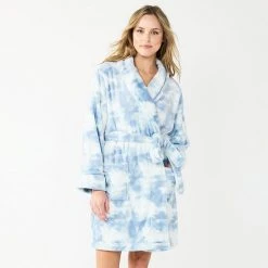 Women's Sonoma Goods For Life® Short Plush Robe Navy Clouds -Sonoma Goods For Life Shop unnamed file 1116