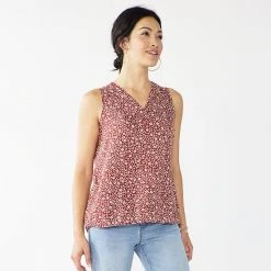 Petite Sonoma Goods For Life® Sleeveless V-Neck Top Tan Floral -Sonoma Goods For Life Shop unnamed file 11181