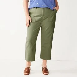 Plus Size Sonoma Goods For Life® High-Waisted Utility Straight Crop Pants Olive 8 Plus Size Sonoma Goods For Life® High-Waisted Utility Straight Crop Pants Olive -Sonoma Goods For Life Shop unnamed file 11185