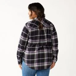 Plus Size Sonoma Goods For Life® Everyday Flannel Shirt Dark Green Blue Plaid -Sonoma Goods For Life Shop unnamed file 1123