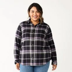 Plus Size Sonoma Goods For Life® Everyday Flannel Shirt Dark Green Blue Plaid -Sonoma Goods For Life Shop unnamed file 1127