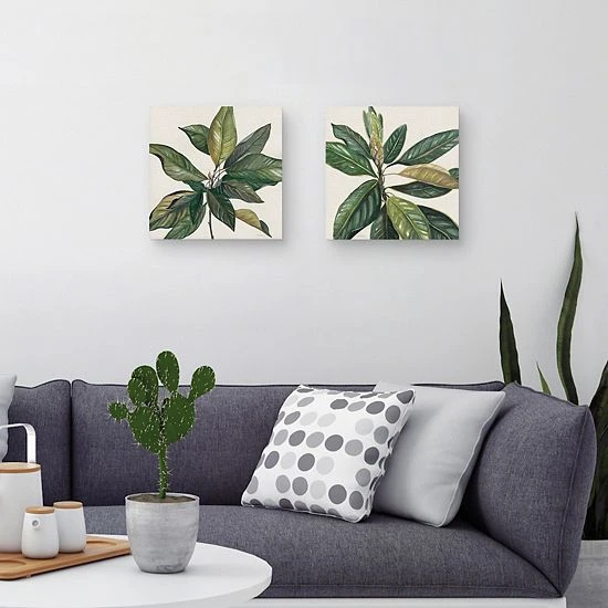 Sonoma Goods For Life® Magnolia Leaves I & II Canvas Wall Art 2-piece Set 4 Sonoma Goods For Life® Magnolia Leaves I & II Canvas Wall Art 2-piece Set - Image 2