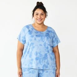 Plus Size Sonoma Goods For Life® Essential Short Sleeve Pajama Top Blue Dye -Sonoma Goods For Life Shop unnamed file 11347