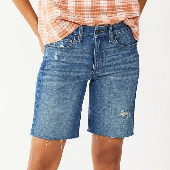 Petite Sonoma Goods For Life® High-Rise Bermuda Jean Shorts Leslie 5 Petite Sonoma Goods For Life® High-Rise Bermuda Jean Shorts Leslie - Image 3