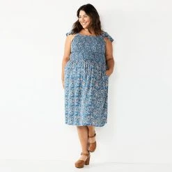 Plus Size Sonoma Goods For Life® Smocked Bodice Midi Dress Tan Multi Stripe 8 Plus Size Sonoma Goods For Life® Smocked Bodice Midi Dress Tan Multi Stripe -Sonoma Goods For Life Shop unnamed file 11412