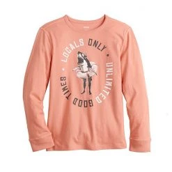 Boys 8-20 Sonoma Goods For Life® Adaptive Sensory Long Sleeve Graphic Tee Casual Coral