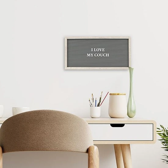 Sonoma Goods For Life® 14" X 7" Letterboard Gray Slats With White Frame 4 Sonoma Goods For Life® 14" X 7" Letterboard Gray Slats With White Frame - Image 2