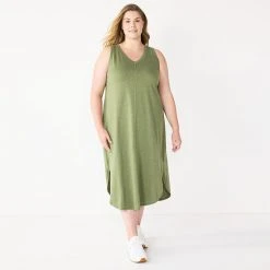 Plus Size Sonoma Goods For Life® Sleeveless Shirttail Knit Midi Dress Pitch Black -Sonoma Goods For Life Shop unnamed file 11772