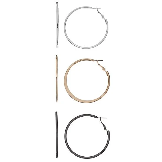 Sonoma Goods For Life™ Tri Tone Hoop Earring Set 3 Sonoma Goods For Life™ Tri Tone Hoop Earring Set