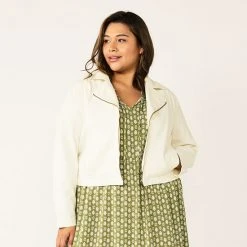 Plus Size Sonoma Goods For Life® X Lauren Lane Denim Jacket White Wash