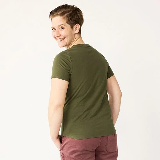 Women's Sonoma Goods For Life® Pride Graphic Tee Olive Love Is Love 4 Women's Sonoma Goods For Life® Pride Graphic Tee Olive Love Is Love - Image 2