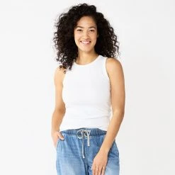 Women's Sonoma Goods For Life® Slim Fit High Neck Rib Tank Black -Sonoma Goods For Life Shop unnamed file 11881