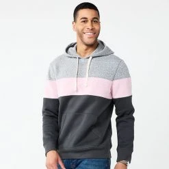 Men's Sonoma Goods For Life® Colorblock Hoodie Gray Pink Block -Sonoma Goods For Life Shop unnamed file 1192