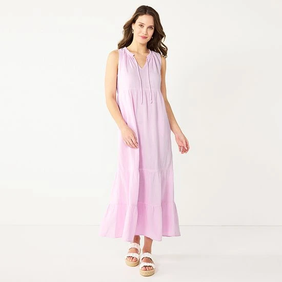 Women's Sonoma Goods For Life® X Lauren Lane Sleeveless Tiered Dress Daydream Purple 7 Women's Sonoma Goods For Life® X Lauren Lane Sleeveless Tiered Dress Daydream Purple - Image 5